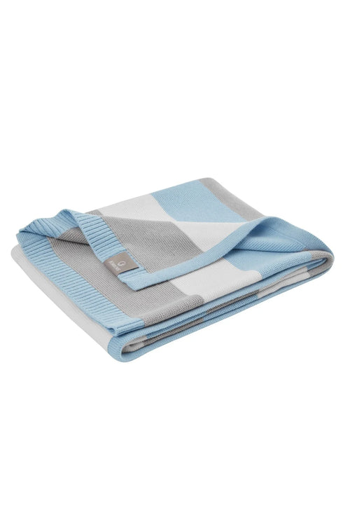 Blue, Grey & White Striped Baby Blanket